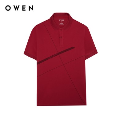 Owen - Áo polo Bodyfit APV257145 màu Đỏ chất liệu CVC Spandex