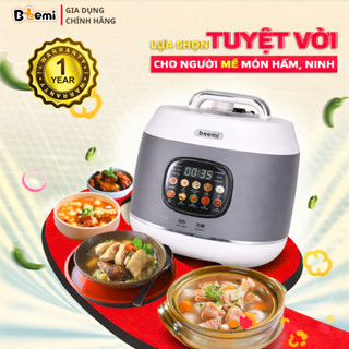 (SIÊU SALE) Nồi Áp Suất Điện BEEMI 1000W Đa Năng Nồi Áp Suất 10 Chế Độ Nấu Nấu Cơm Hầm Xương Nhanh Chất Liệu Cao Cấp