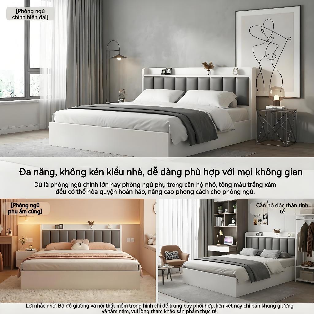 MY Giường gỗ ngăn chứa lót đệm êm ái vận hành êm ái Phù hợp cho phòng ngủ có nhiều màu sắc | BigBuy360 - bigbuy360.vn
