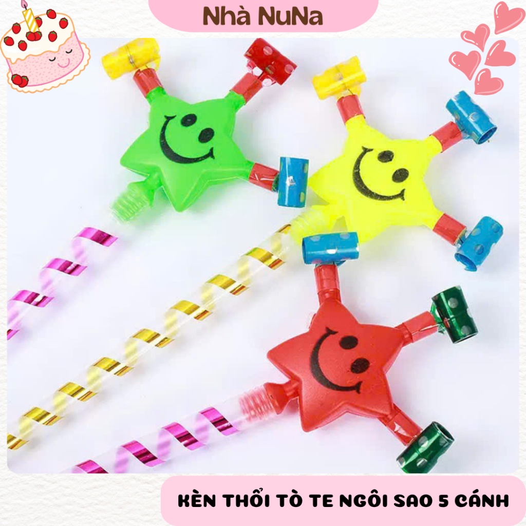 Kèn Thổi Tò Te Ngôi Sao 5 Cánh – Phát Âm Thanh Vui Nhộn, Trang Trí Tiệc Sinh Nhật, Tân Gia, Sự Kiện