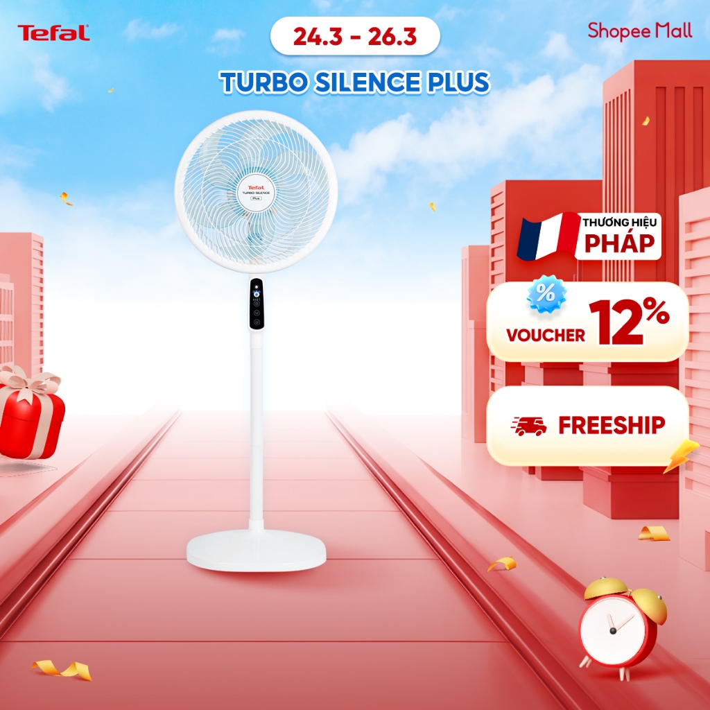 Quạt đứng điều khiển từ xa Tefal Turbo Silence Plus