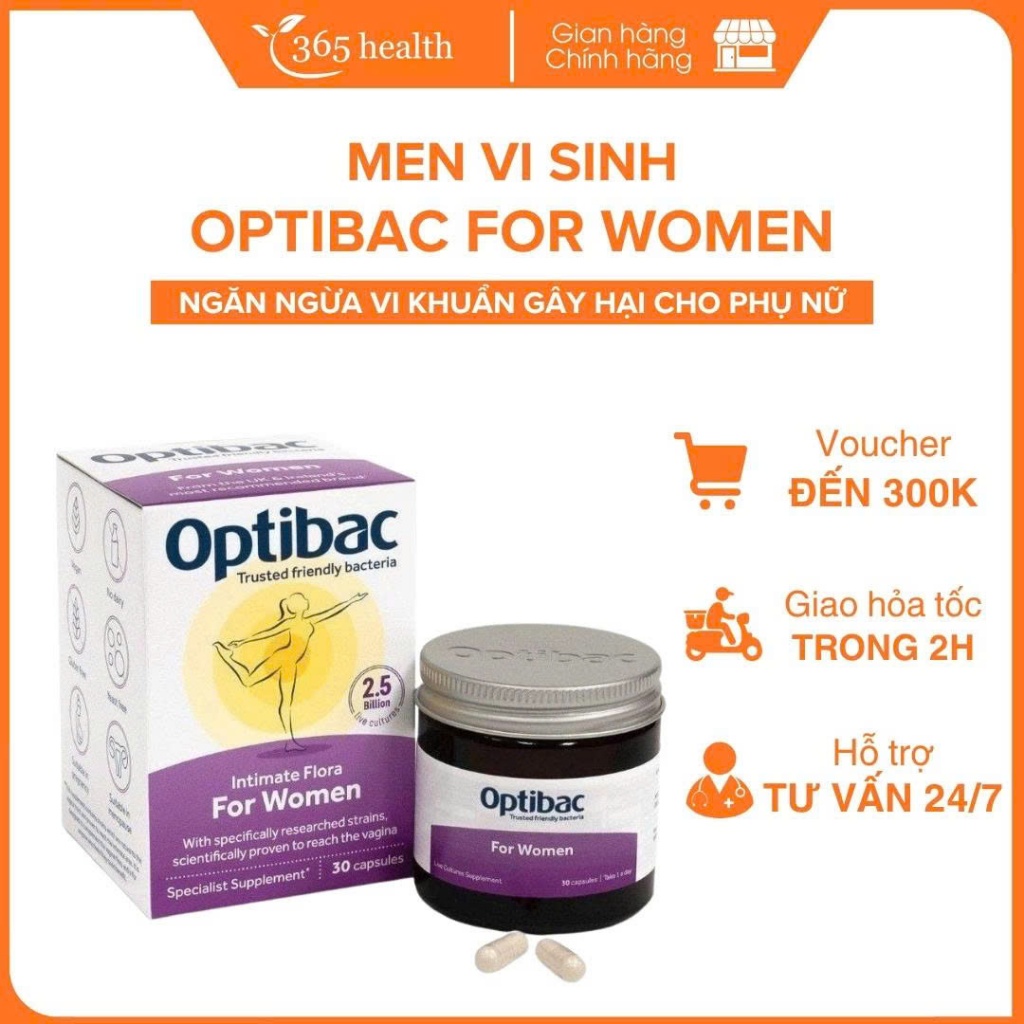 Men vi sinh Optibac tím phòng ngừa phụ khoa vùng kín cho phụ nữ và mẹ bầu, Optibac for Women