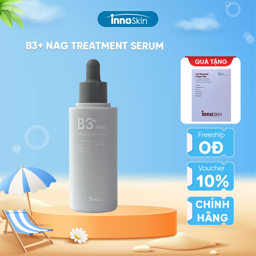 Serum B3 NIA 20% NAG Treatment Inoskin Hàn Quốc 50ml Tặng 1 Hộp Mặt Nạ Innoskin 5 Miếng