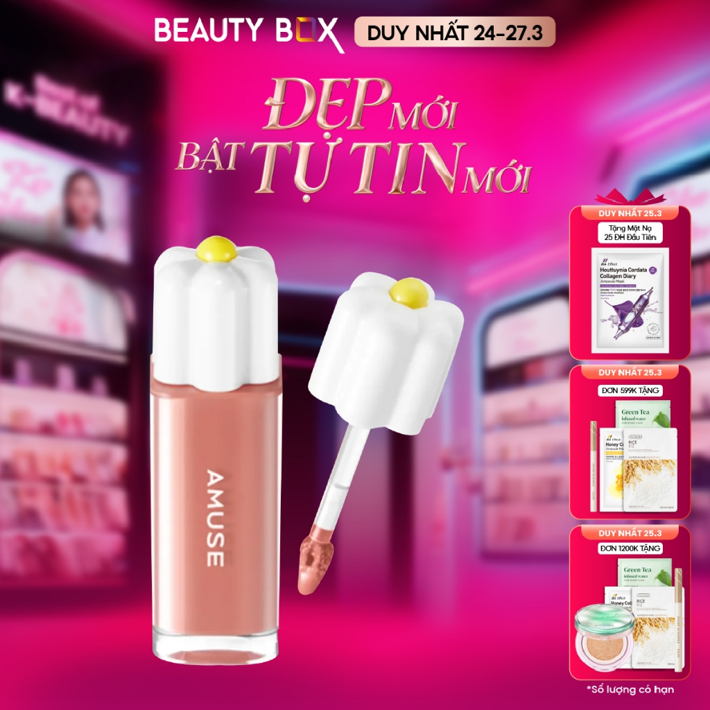 [Săn Sale] Son Nước Bóng Thuần Chay Amuse Dew Tint 4g