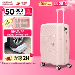 Vali kéo du lịch SUNNY PICA nhựa PP chống vỡ tuyệt đối, vali size 28 24 20 inch xách tay, kí gửi