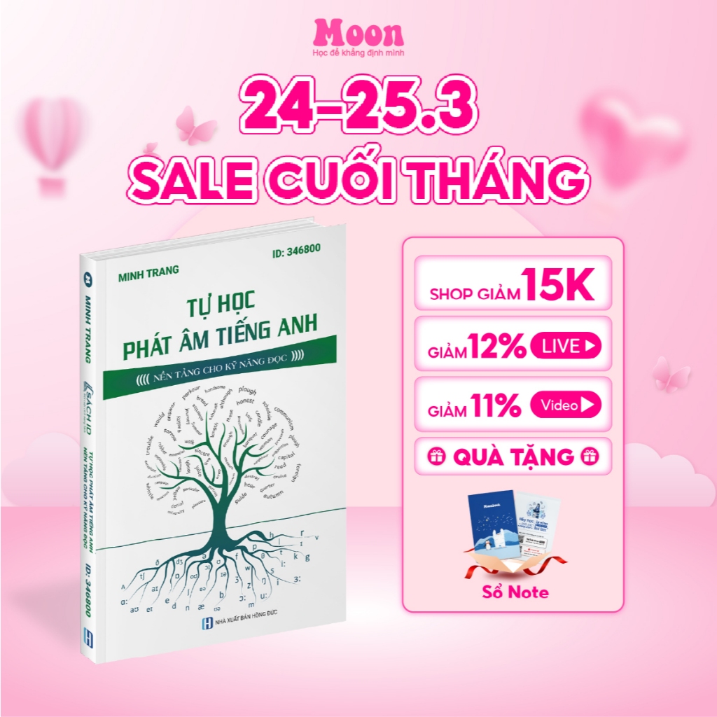 Sách tự học phát âm tiếng anh, nền tảng cho kỹ năng đọc -  moonbook.