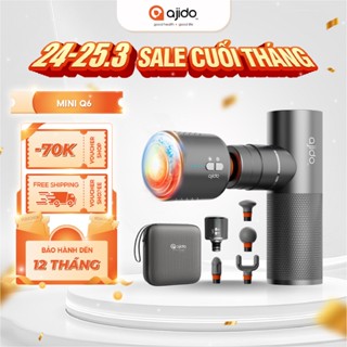 Máy massage mini cầm tay Cao Cấp Ajido MINI Q6 - Mát Xa Chuyên Sâu, Giảm Đau Nhức Cơ, Tích Hợp Đầu Massage Nóng & Lạnh
