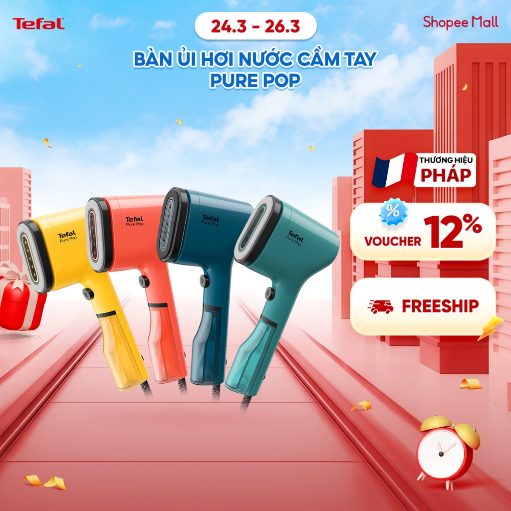 Bàn ủi hơi nước cầm tay Tefal Pure Pop - 1300W - 70ML