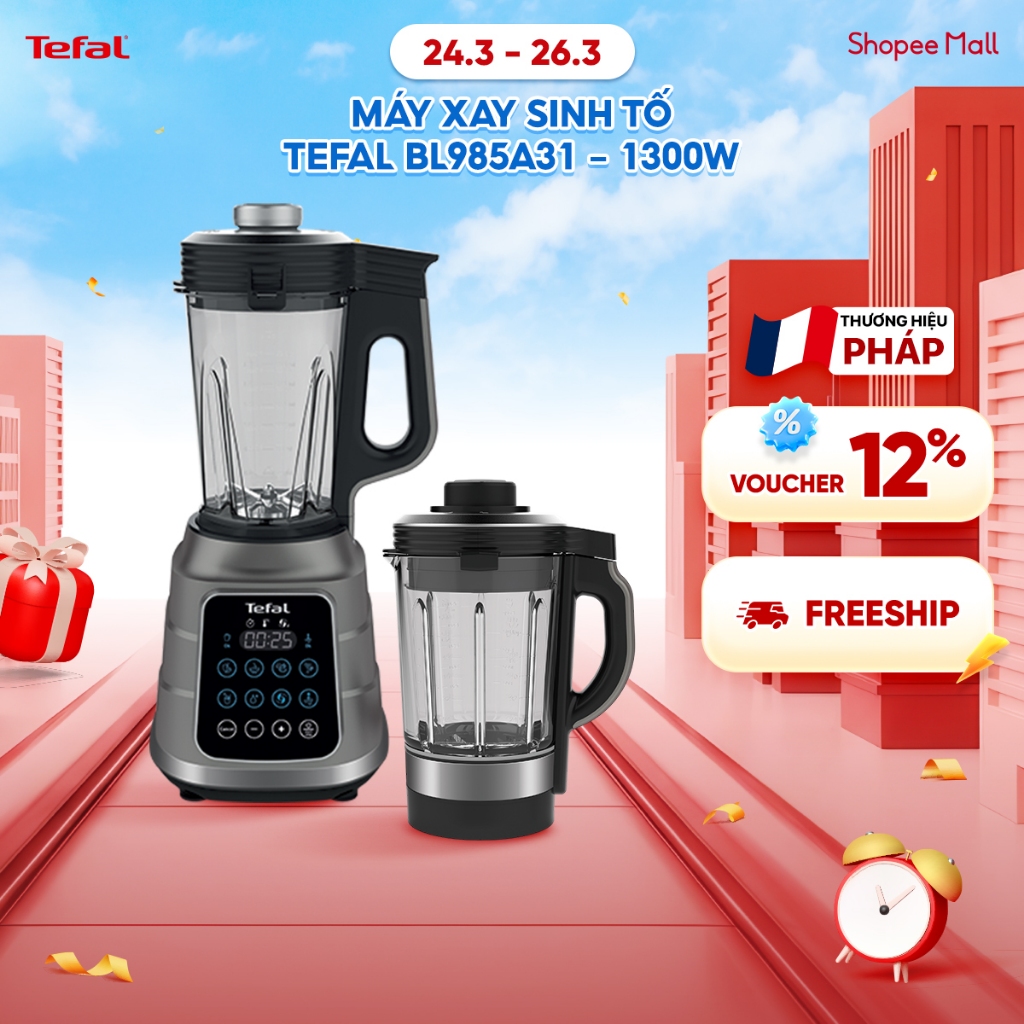 Máy xay nấu đa năng hút chân không kèm 2 cối Tefal - BL985A31 - 1300W