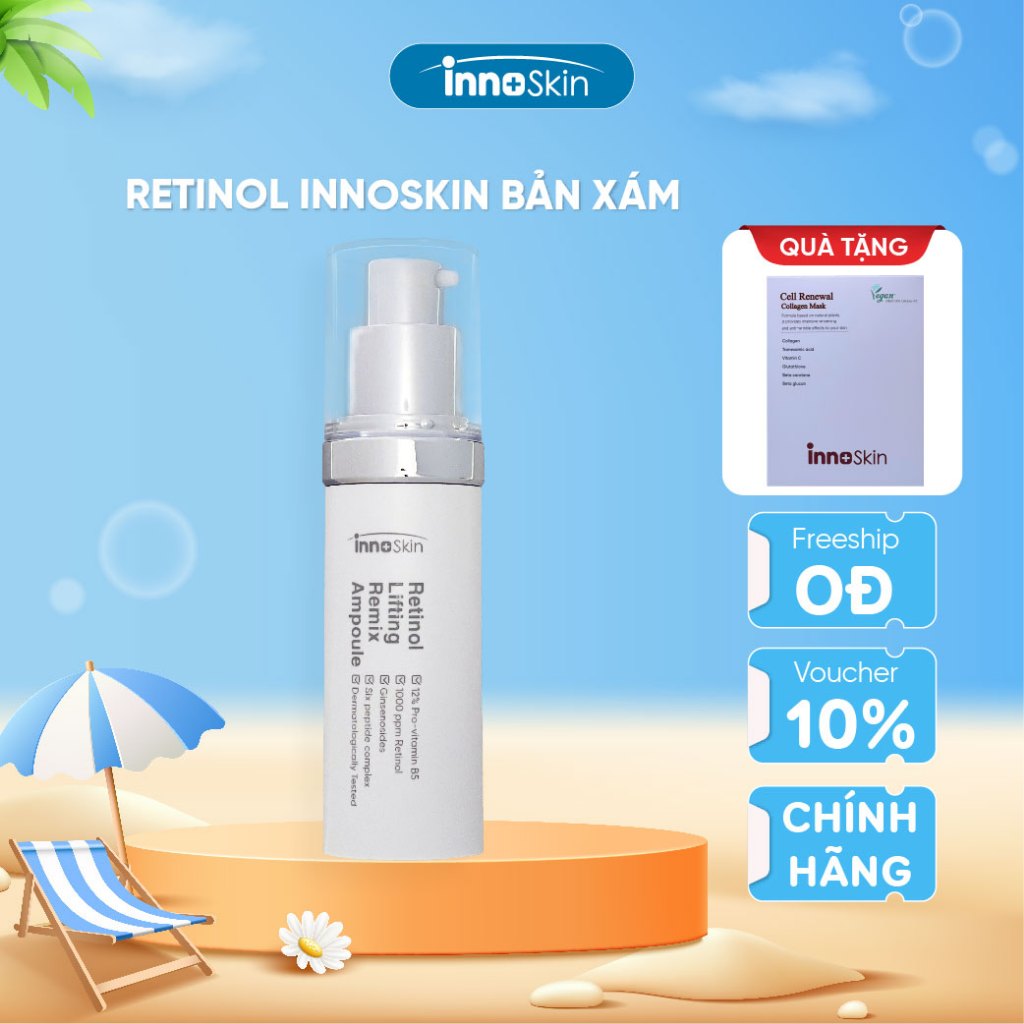 Tinh Chất Retinol Innoskin Lifting Remix Ampoule 30ml ( Mẫu Mới) Tặng Một Hộp Mặt nạ Innoskin 5 Miến