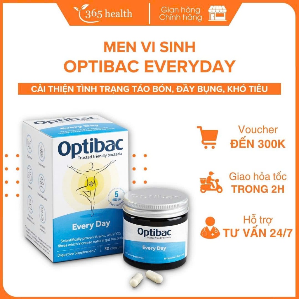 Men vi sinh Optibac everyday probiotics - Optibac xanh nước biển chính hãng