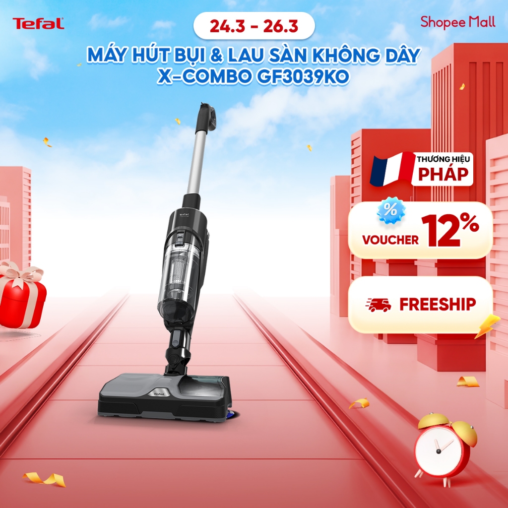 Máy hút bụi & lau sàn không dây X-Combo GF3039KO