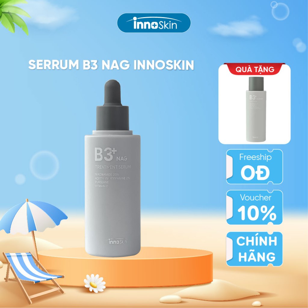 Serum B3 NIA 20% NAG Treatment Inoskin Hàn Quốc 50ml Sáng Da, Kiềm Dầu (Tặng 1 Chai Toner B3 Blemish
