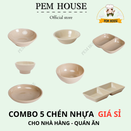 Combo Giá Sỉ 10 Chén Chấm Nhựa Melamine Nâu – Nhiều Size, Bền Đẹp