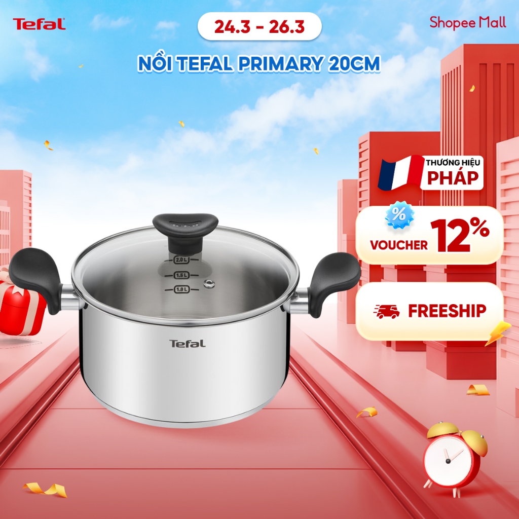 Nồi inox đáy từ Tefal Primary 20cm, 3L