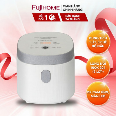 Nồi cơm điện gia đình Fujihome RC10BLS - Dung tích 1 Lít, 8 chế độ nấu, Thiết Kế Hiện Đại