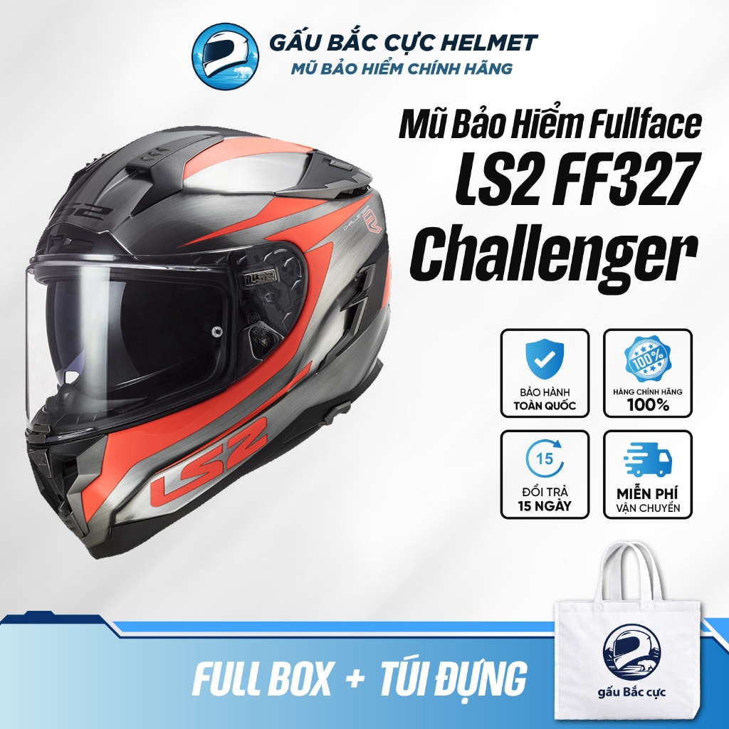 Mũ Bảo Hiểm Fullface LS2 FF327 Challenger Cannon  Chuẩn Racing MotoGP