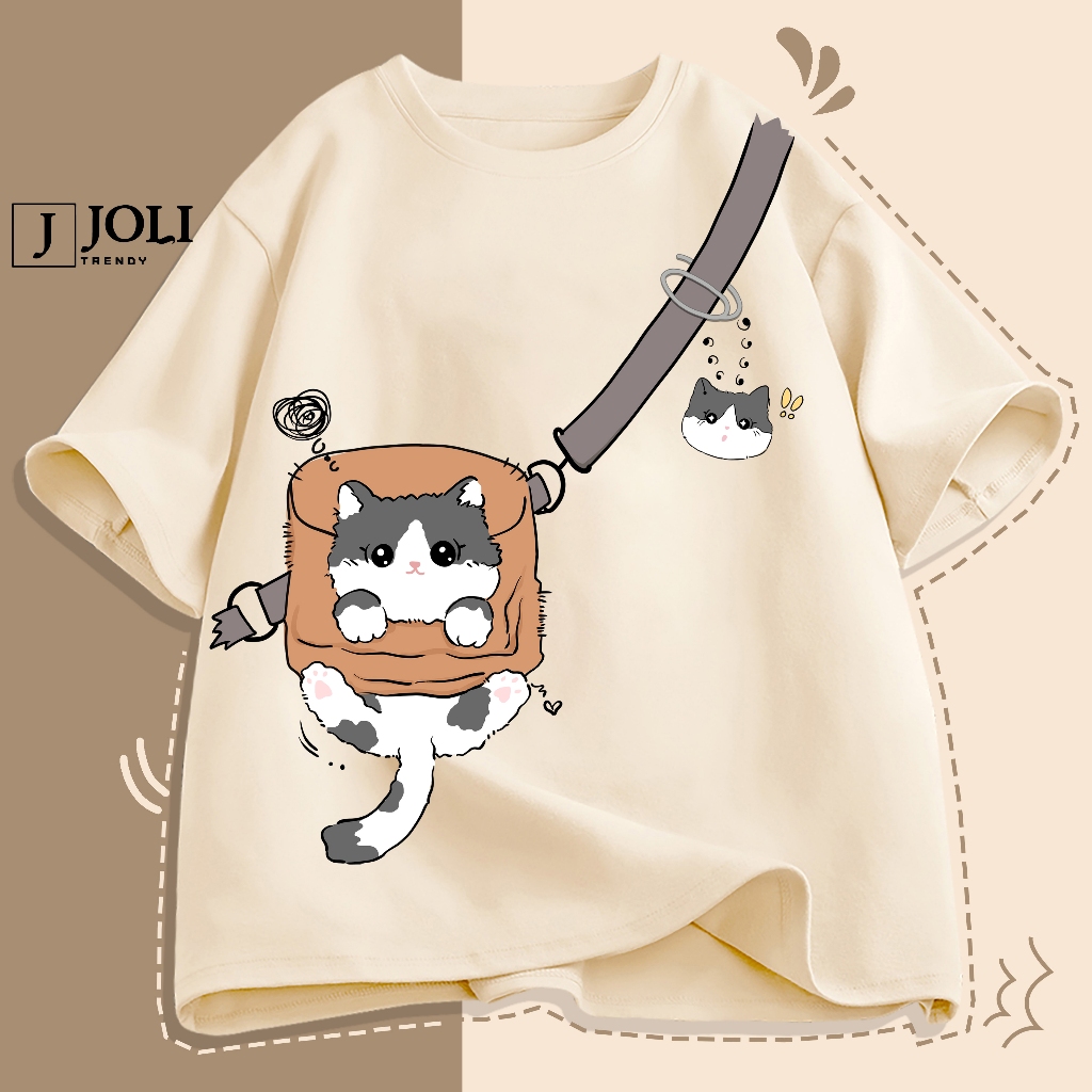 Áo Thun Nam Nữ Unisex Tay Lỡ By JOLI Mã TN Mèo Summer In Hình Chất Cotton Form Rộng Phong Cách Ulzzang J Joli Trendy | BigBuy360 - bigbuy360.vn
