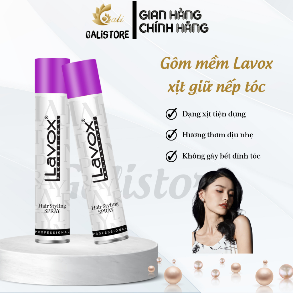 Gôm mềm xịt tóc giữ nếp  tóc Nam Nữ Lavox, MKR, UROSE Keo xịt phồng tóc tạo kiểu không làm cứng tóc 