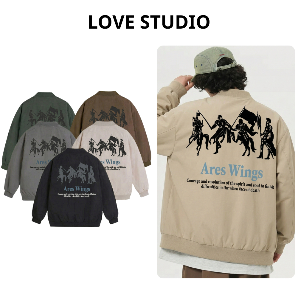 Áo khoác unisex nam nữ Areswing Xanh cháy phố kiểu bomber chất liệu dù 2 lớp trượt nước , cản gió , 