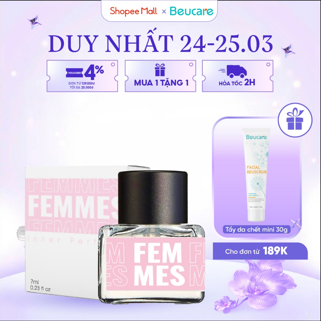 Nước Hoa Vùng Kín Inner Perfume Femmes CAO CẤP chính hãng, mùi thơm quyến rũ, sexy độ lưu hương tốt dung tích 7ml