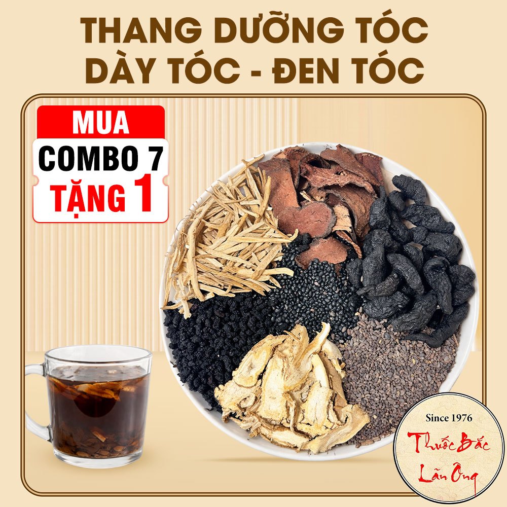 [Mua 7 tặng 1] Thang dưỡng tóc, hỗ trợ đen tóc, dày tóc (hà thủ ô, nữ trinh tử, tang thầm tử, đậu đe
