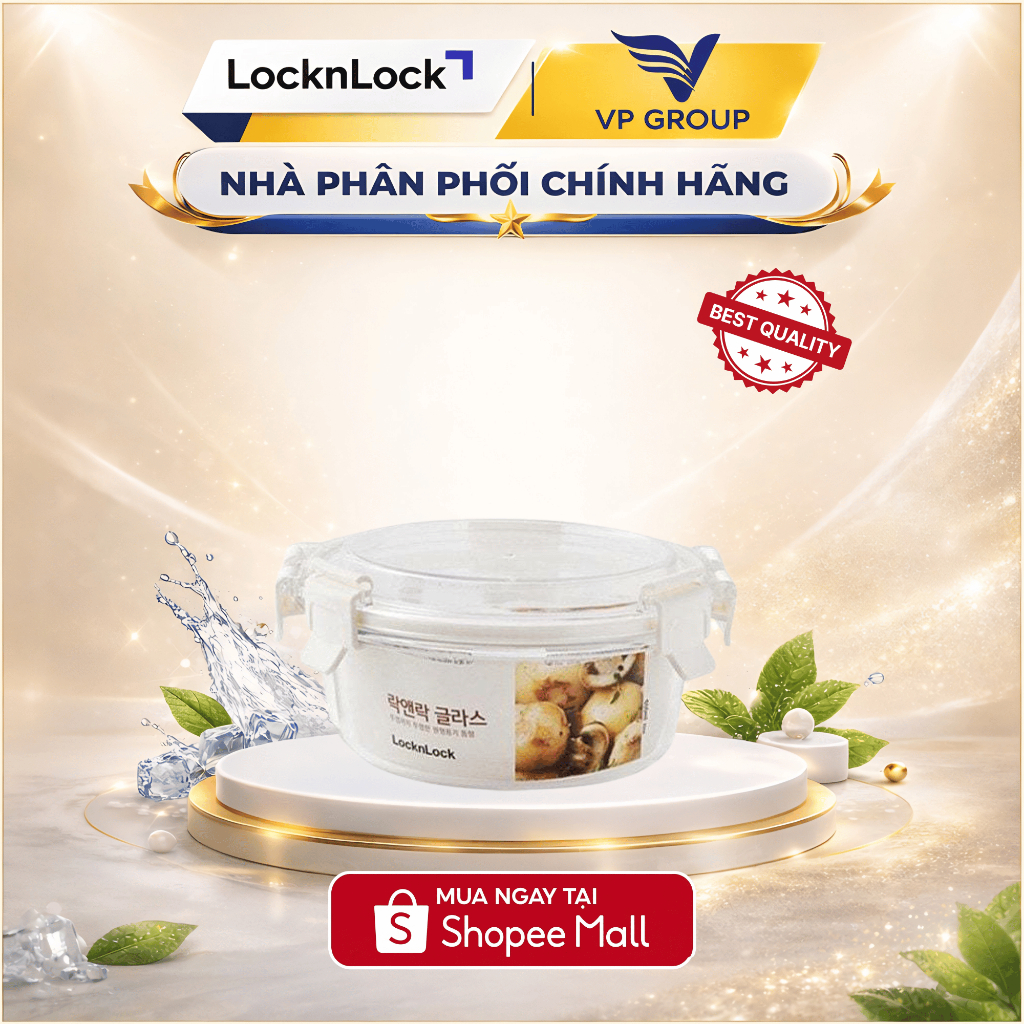 Hộp thủy tinh chịu nhiệt nắp vòm nhựa Tritan LocknLock 950ML - LLG896 -  Màu trắng