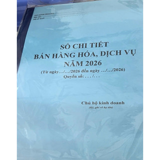 Sổ Chi Tiết Bán Hàng Hoá, Dịch Vụ năm 2026