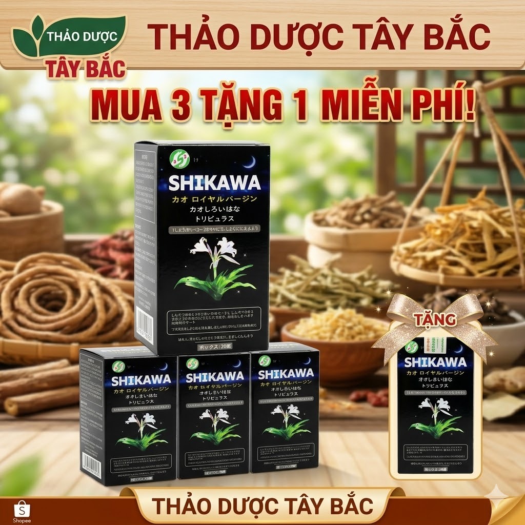 (MUA 3 TẶNG 1) Viên Uống Hỗ Trợ Ngừa Tiểu Đêm, Bổ Thận Shikawa Chính Hãng Hộp 30 Viên