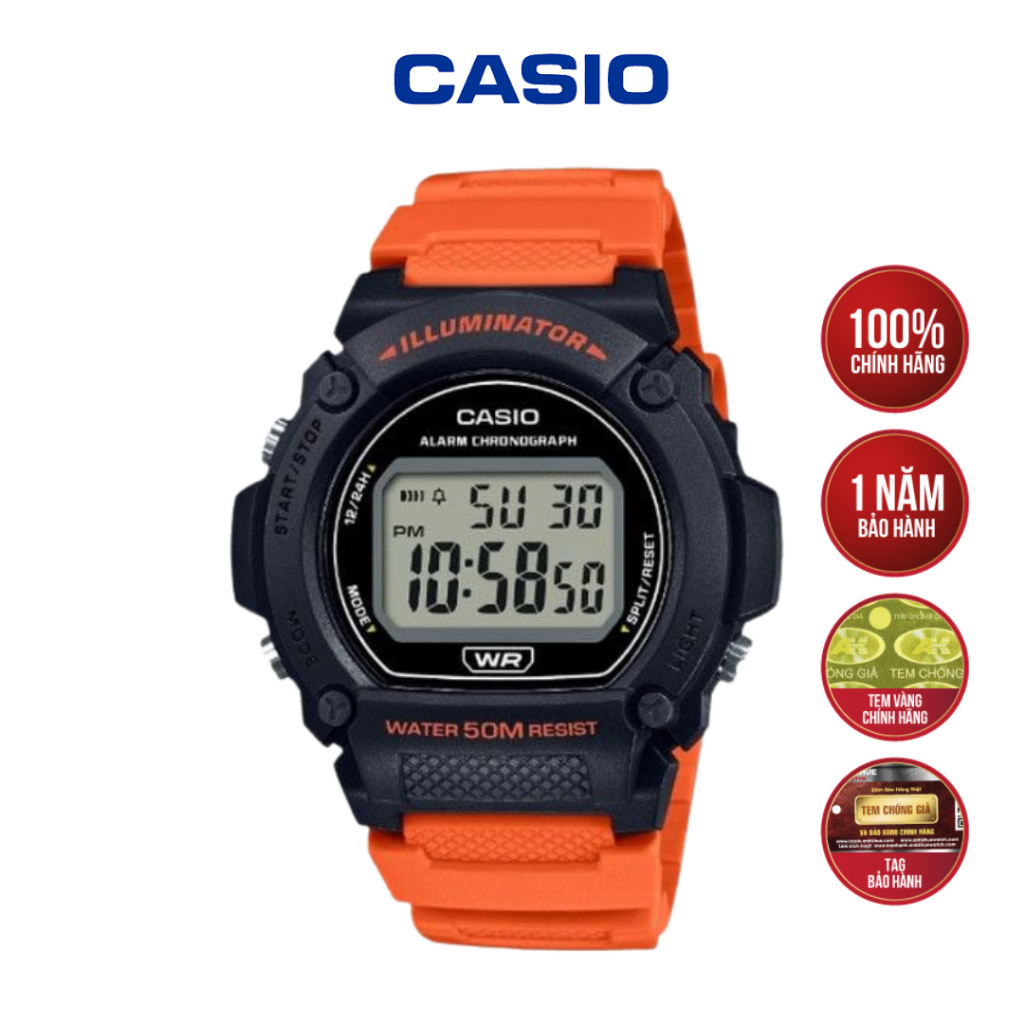 Đồng hồ Casio Timeless W-219H-4AVDF chống nước
