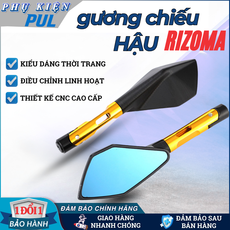 Gương xe máy thời trang mini Rizoma 5 cạnh loại 2 cho xe Wave AB SH SH Mode Airblade...