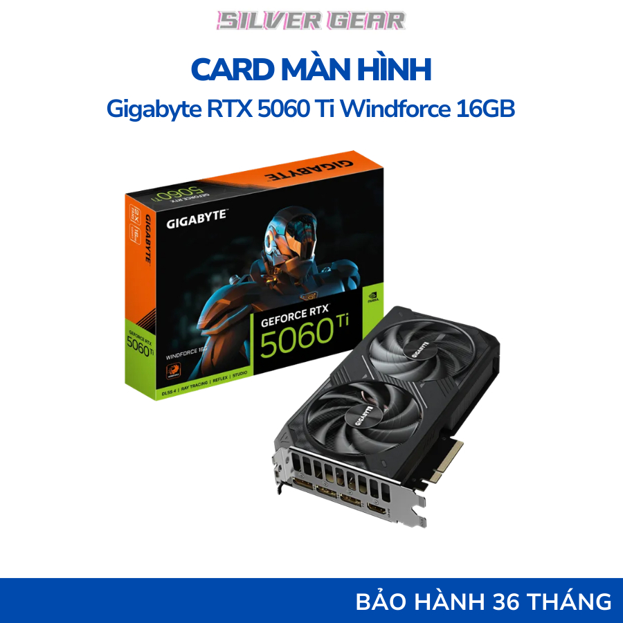 Card màn hình VGA Gigabyte GeForce RTX 5060 Ti WINDFORCE OC 16GB GDDR7
