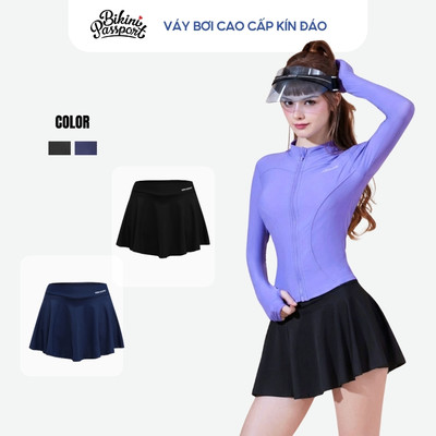 Quần bơi nữ kiểu váy xoè kín đáo co giãn đi dã ngoại - Bikini Passport - BS170_BL