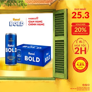 Bia Hanoi BOLD - Nồng độ cồn 4,8% - Thùng 24 lon 330ml/lon