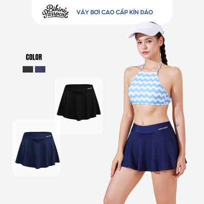 Đồ bơi khác kiểu váy xoè kín đáo co giãn đi biển - Bikini Passport - BS170_NV