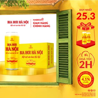 Bia Hơi Hà Nội - Nồng độ cồn 4,1% - Thùng 24 lon 500ml/lon