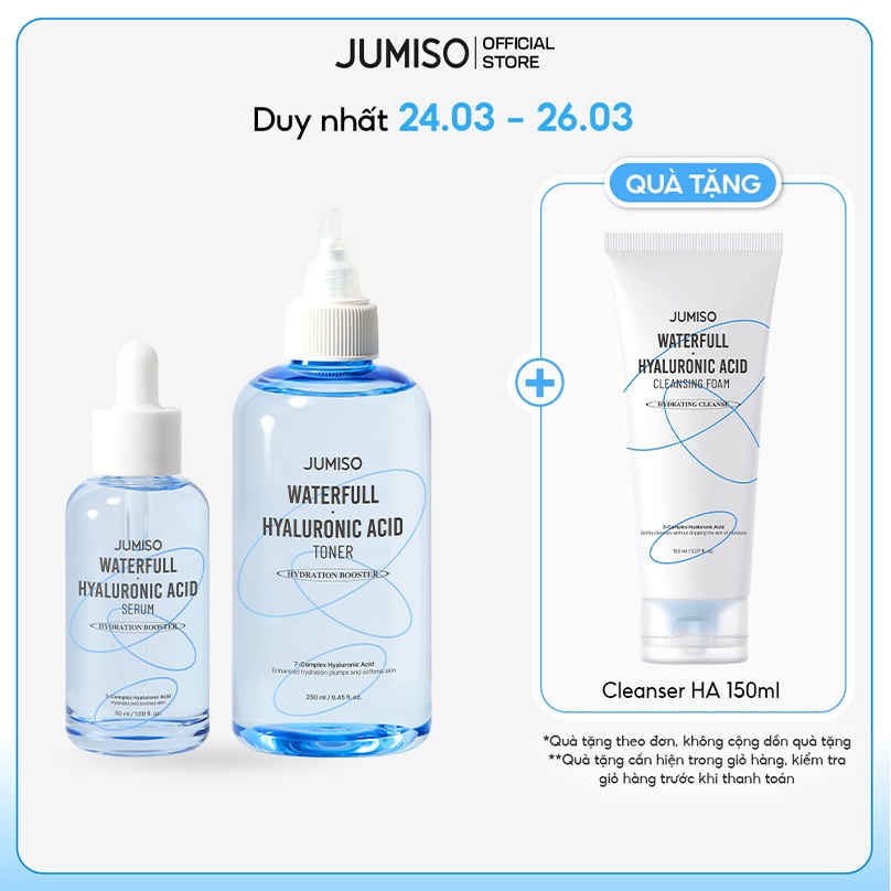 Bộ đôi cấp ẩm chuyên sâu, phục hồi da khô yếu, da nhạy cảm JUMISO Toner HA và JUMISO Serum HA