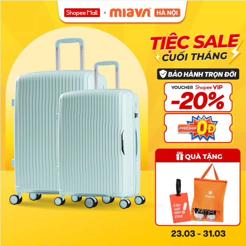 [✨COMBO YÊU THÍCH] Vali Kéo MIA Du Lịch ROTA - Size 20/24/28, Nhựa PP Hạn Chế Bể Vỡ, Chống Va Đập, B