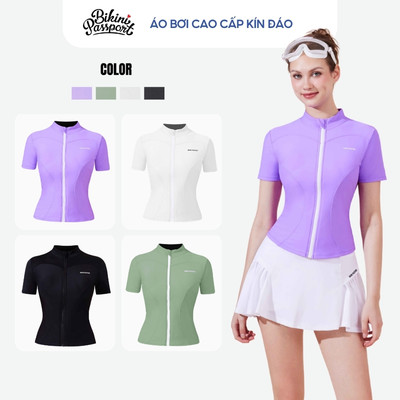 Áo bơi lẻ Nữ BIKINI PASSPORT kiểu Áo bơi ngắn tay tôn dáng - Tím - BS524_PP
