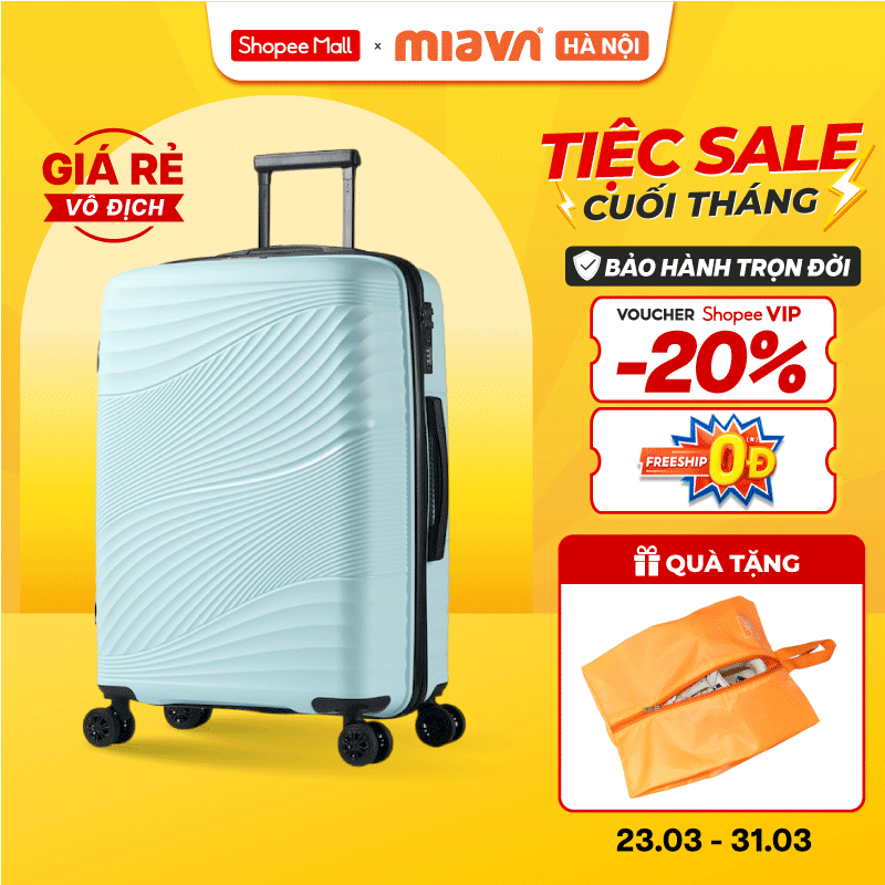 [🔥HOT DEAL] Vali Kéo MIA Du Lịch ZENI - Size 19/24/28 Inch, Nhựa PP Hạn Chế Bể Vỡ, Khoá Số, Bảo Hành