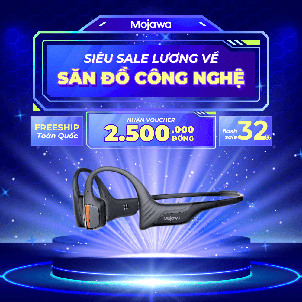 Tai nghe xương chống nước Mojawa Purra Swim – Nghe nhạc khi bơi, 32GB, Bluetooth + MP3, IP68