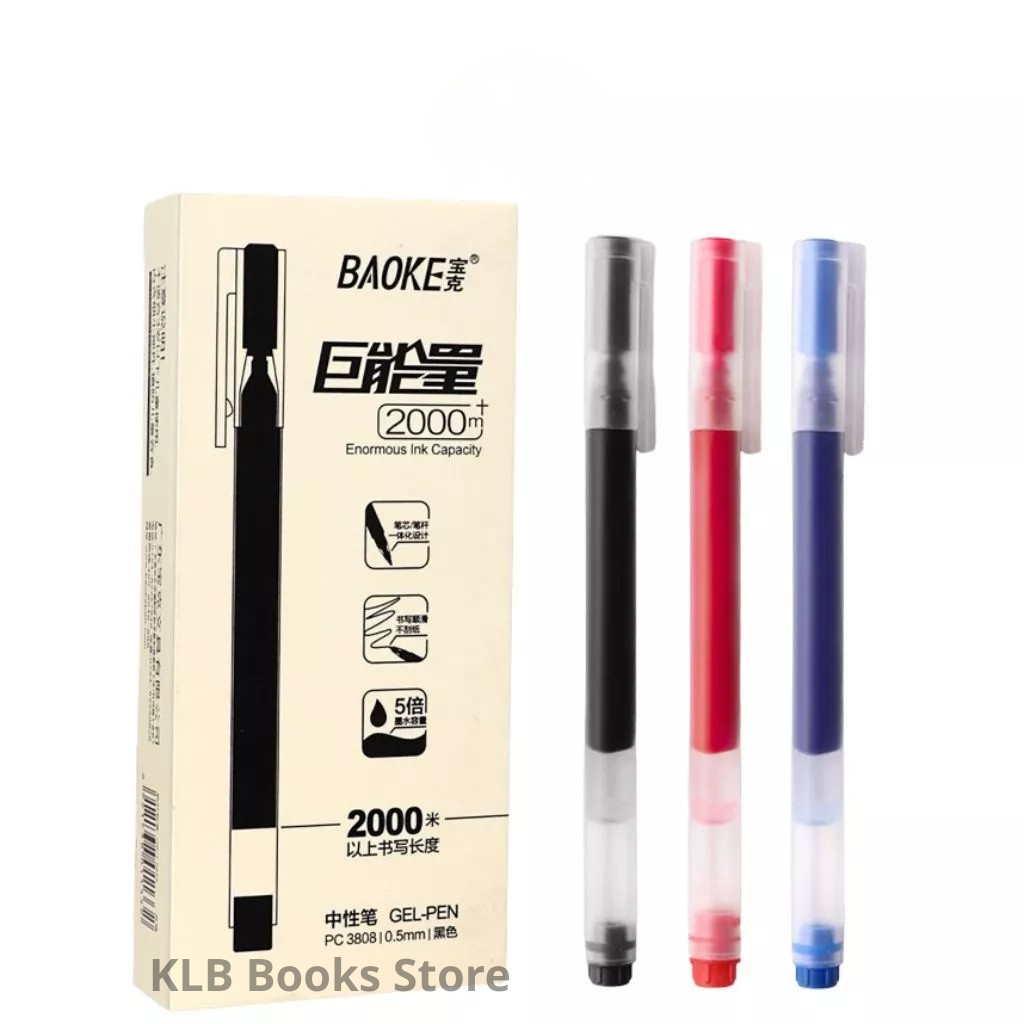 Hộp 12c Bút Nước Baoke Các Mã PC3948A/PC3808/PC5028/... Nét Bút 0.5mm, Màu Mực Đậm Và Tươi Sáng.