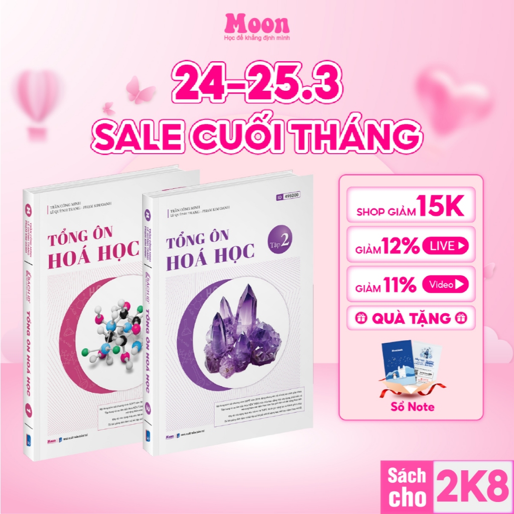 Hoá học 12 Chương trình mới : Sách  Tổng ôn hoá học ôn thi thpt quốc gia 2026, đánh giá năng lực cho 2k8 Moonbook
