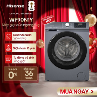 Máy giặt Hisense Inverter 9kg WF90N1Y Giặt Hơi Nước Diệt Khuẩn, Lắp Đặt Toàn Quốc