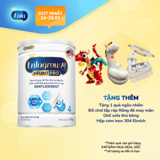 Sữa bột  Enfagrow A2 Neuropro 4 1.7kg giúp dễ tiêu hóa, hấp thu dành cho trẻ 3-6 tuổi