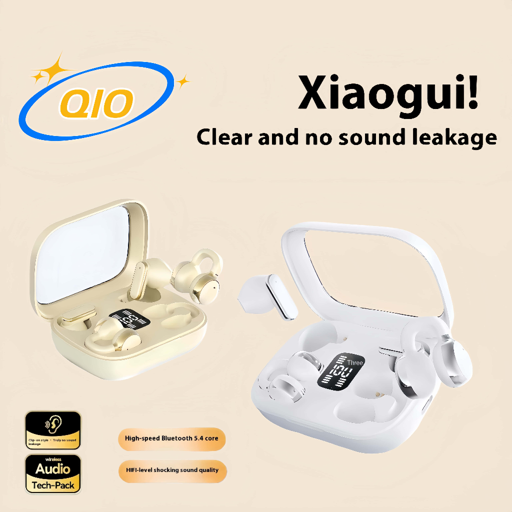 Tai nghe Bluetooth 5.4 không dây Q10 Tai nghe Kẹp tai Giảm tiếng ồn Cuộc gọi và Âm thanh Dolby Tai nghe ngủTWS