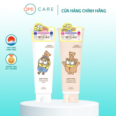 Sữa Rửa Mặt & Tẩy Trang Tạo Bọt Dưỡng Ẩm HA & Dưỡng Sáng Vitamin Softymo Phiên Bản Giới Hạn Chính Hãng Nhật Bản 190g