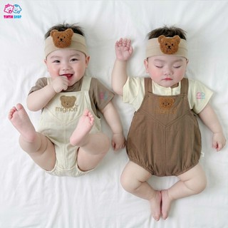 [ Áo + yếm ] Bộ body ngắn tay bodysuit áo liền quần bộ đồ liền thân cho bé trai bé gái Sét yếm đũi TinTinShop SLH215