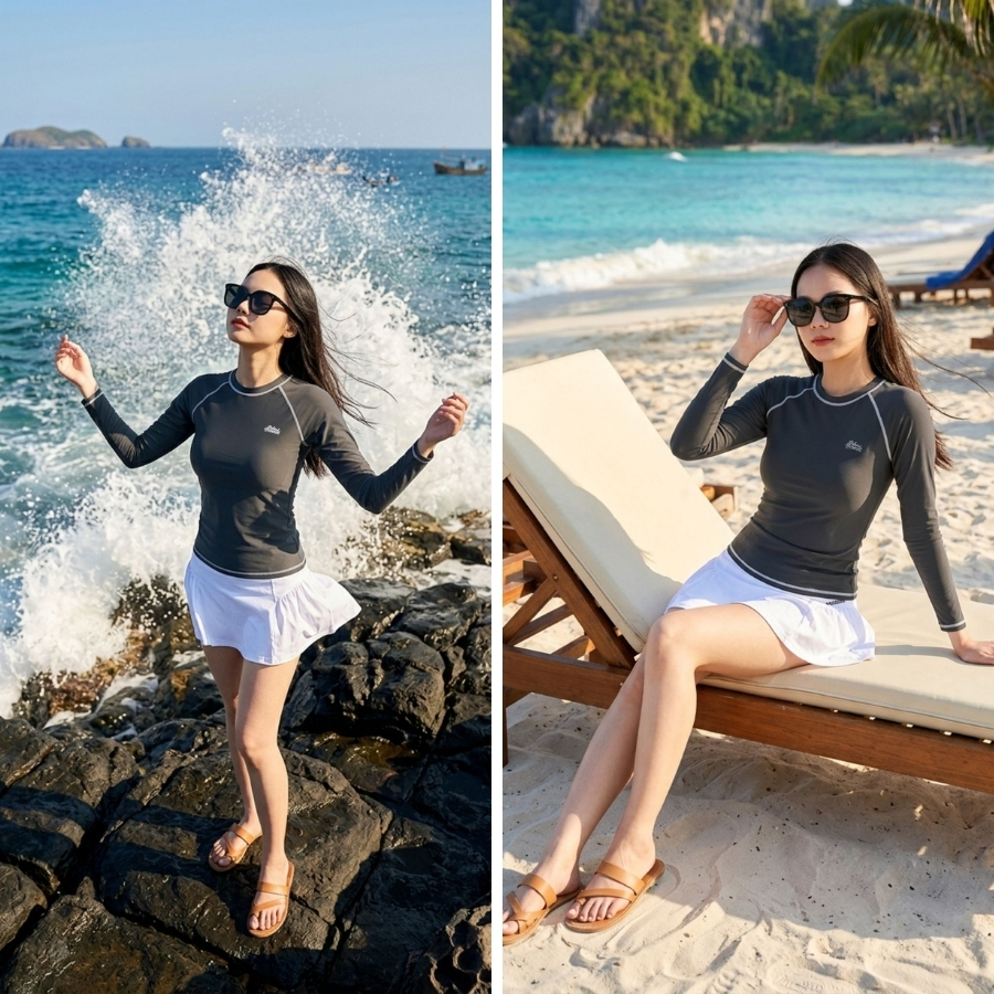 Quần bơi lẻ Nữ BIKINI PASSPORT kiểu xòe rũ - Trắng - BS526_WH | BigBuy360 - bigbuy360.vn