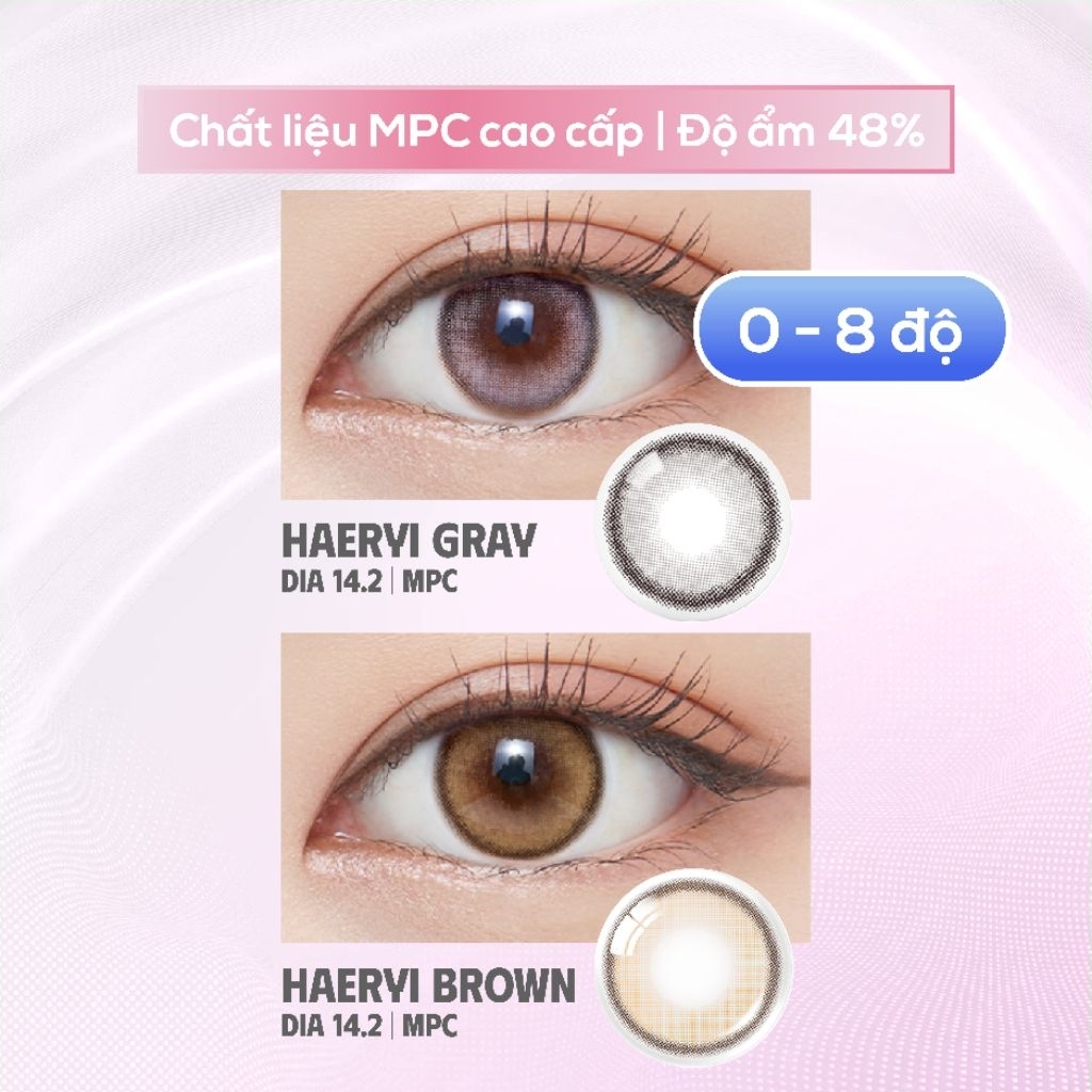 SLENS -  Lens 1 NGÀY (1 CHIẾC) HAERYI brown/gray MPC - Kính áp tròng Hàn Quốc Seoullens